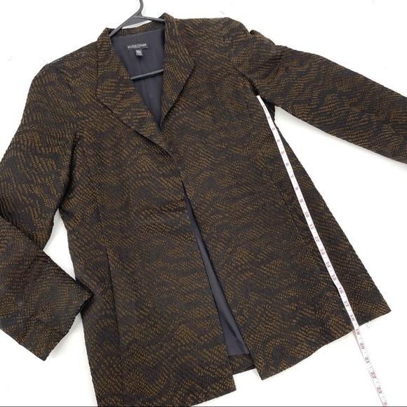 Eileen Fisher Silk Blend Jacquard Wave Jacket - Picture 7 of 8